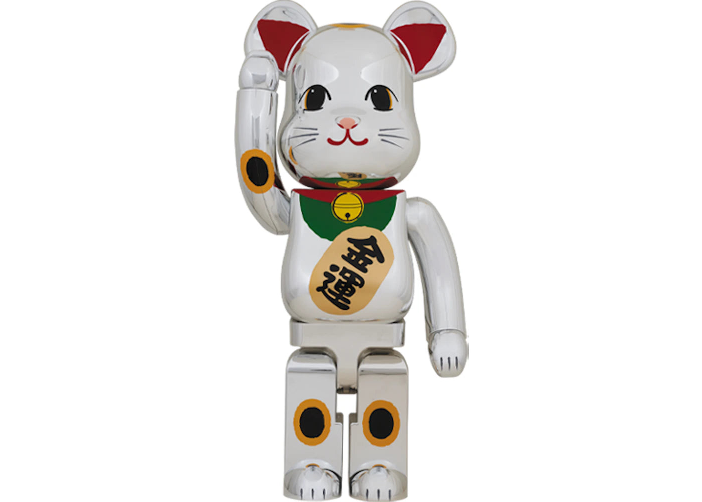 Bearbrick Maneki Neko Silver Plated 2 1000%