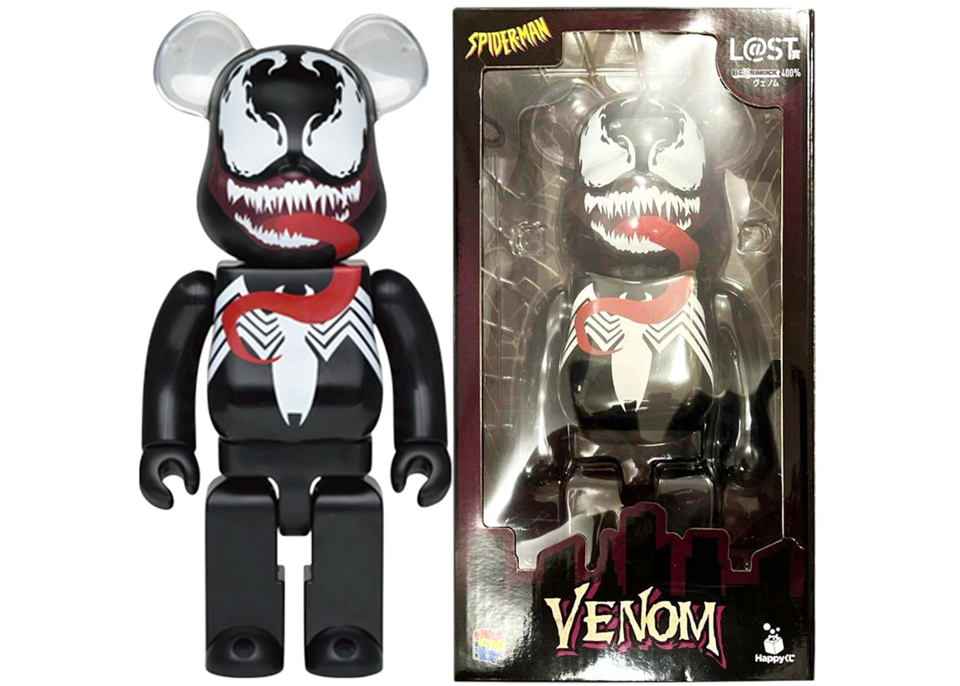Bearbrick Marvel Venom (Clear Ears) Happy Lottery 400%