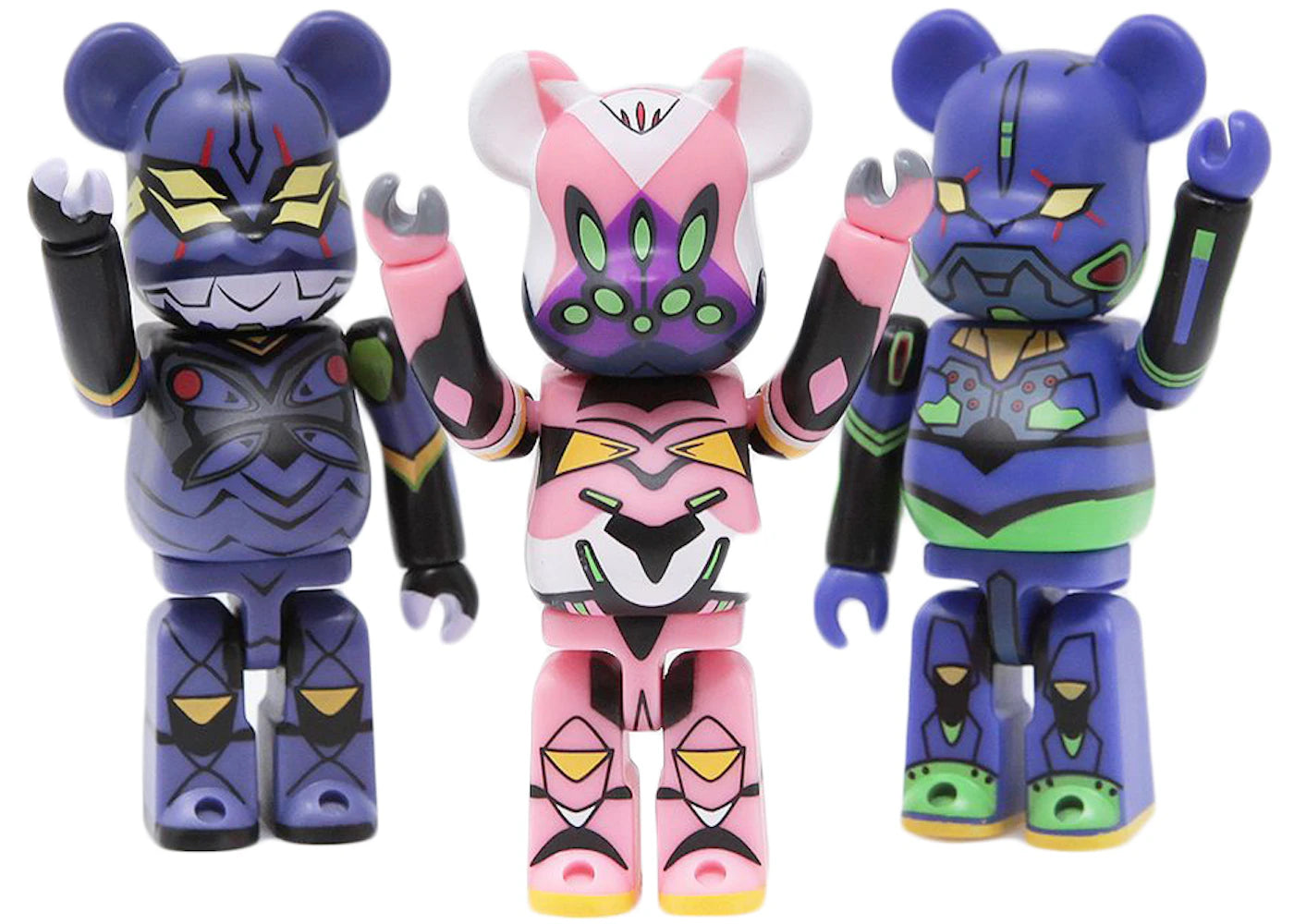 Bearbrick Medicom Evangelion Eva 100% (Set of 3) Purple/Pink