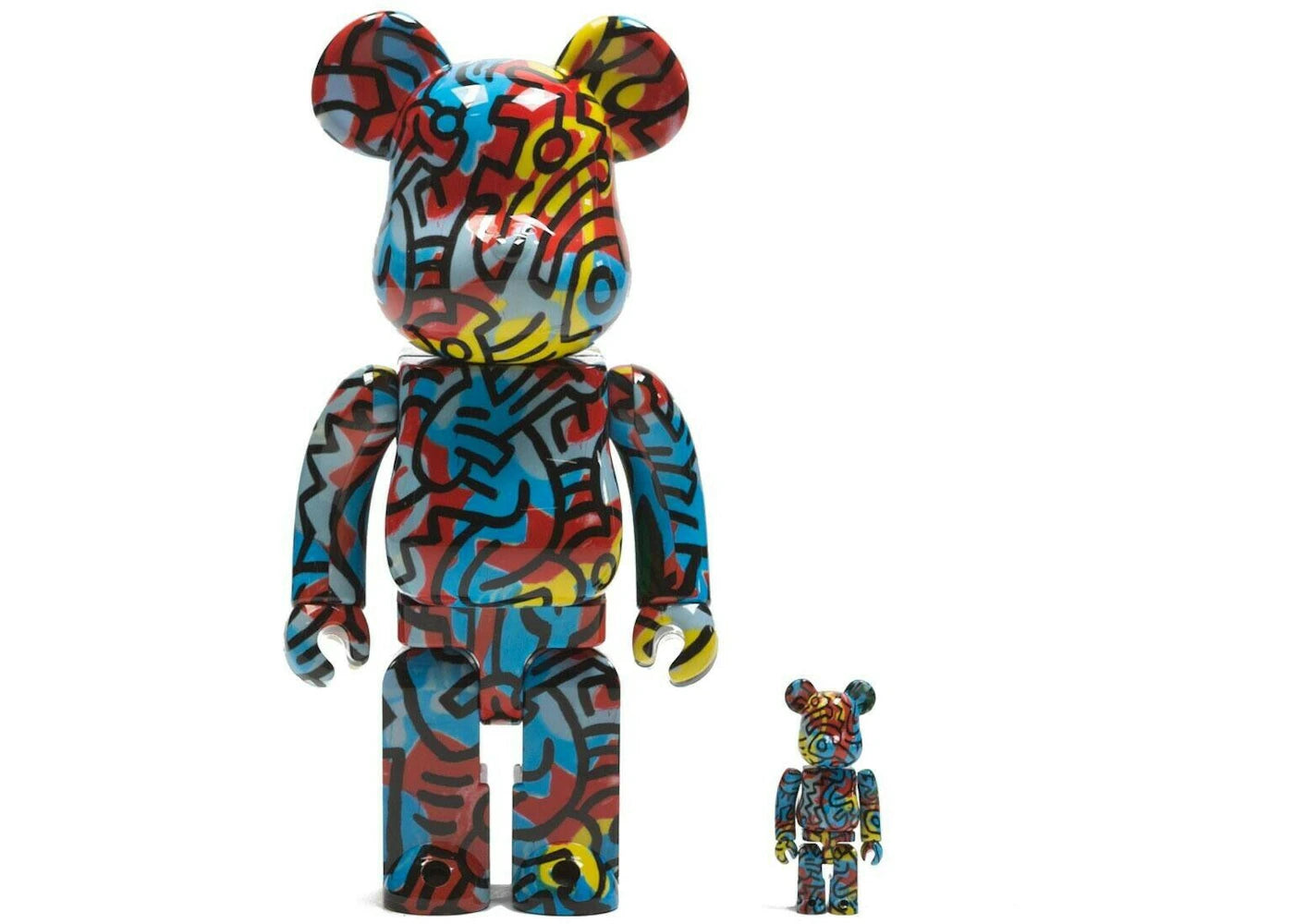 Bearbrick Medicom Keith Haring DesignerCon Exclusive 100% & 400% Set Multi