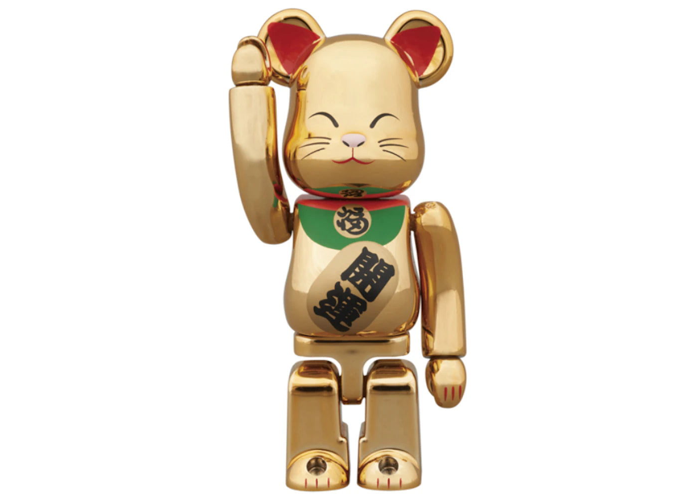 Bearbrick Medicom Maneki Neko 100% Gold Plated 2