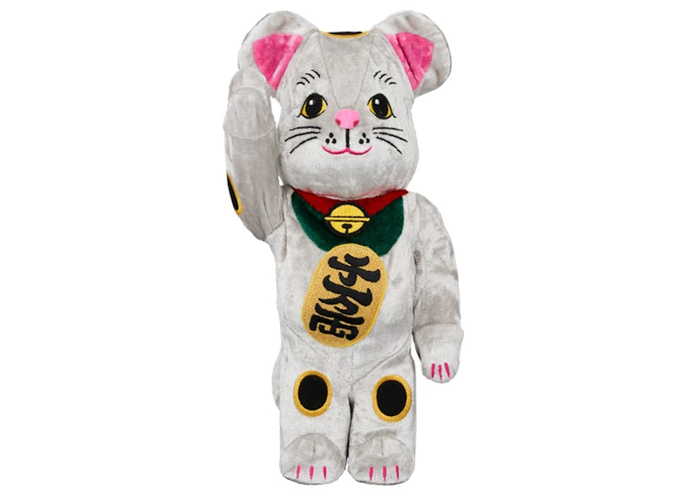 Bearbrick Medicom Toy Lucky Cat Kigurumi 400 Silver