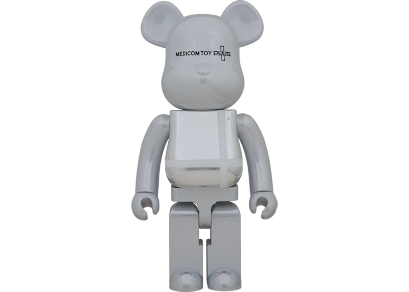 Bearbrick Medicom Toy Plus 1000% White Chrome Ver.