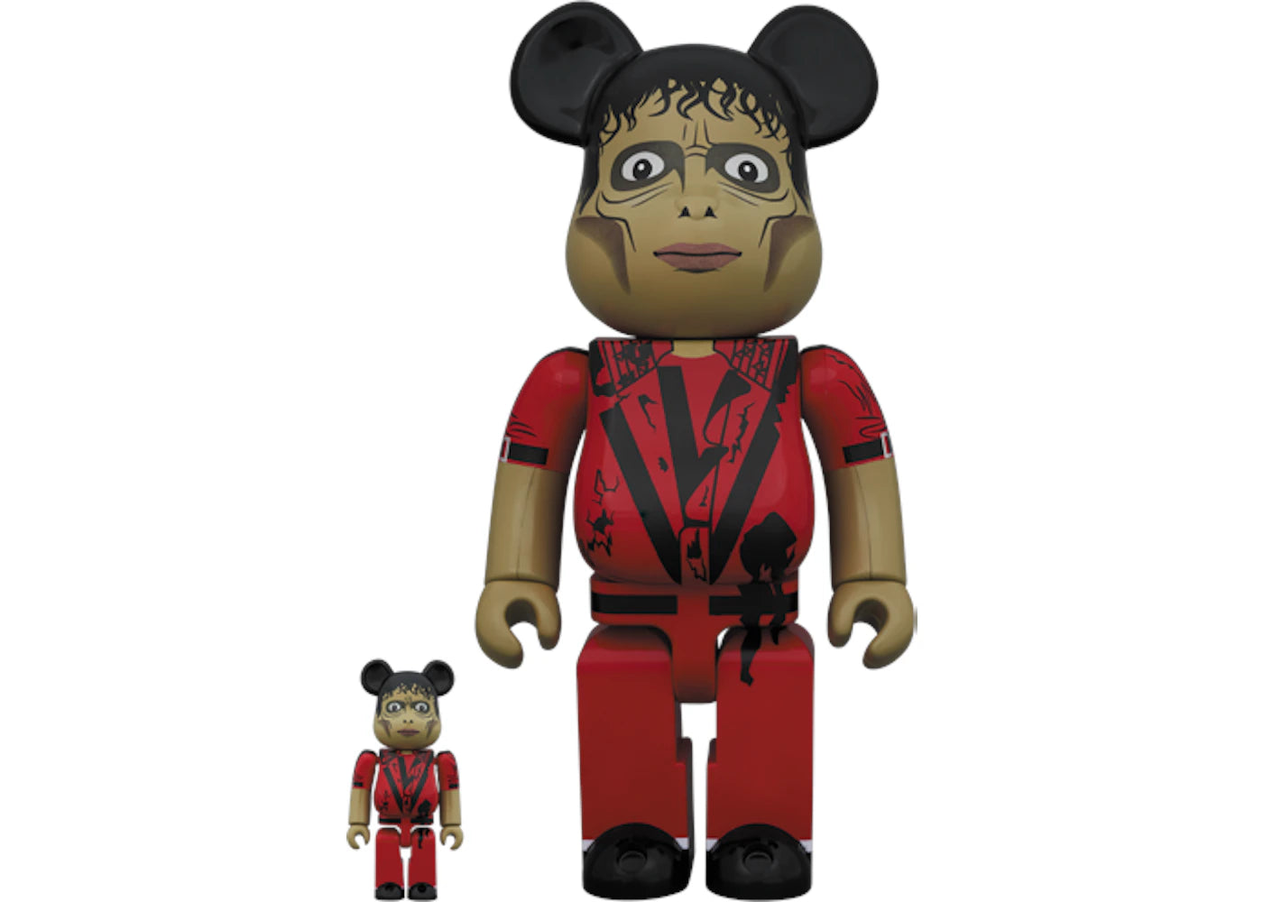 Bearbrick Michael Jackson Zombie 100% & 400% Set Red