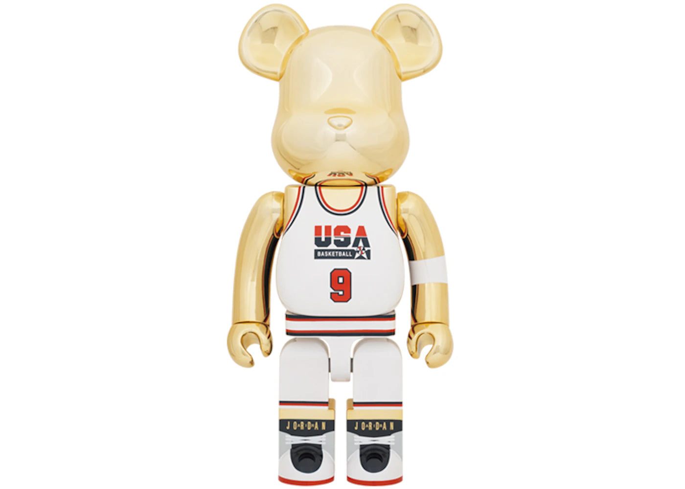 Bearbrick Michael Jordan 1992 Team USA (Dream Team) 1000% Gold Chrome