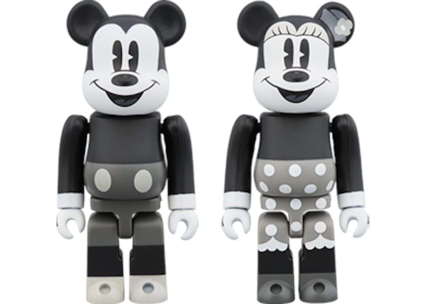 Bearbrick Mickey Mouse & Minnie Mouse (B&W Ver.) 2 Pack 100% Multi