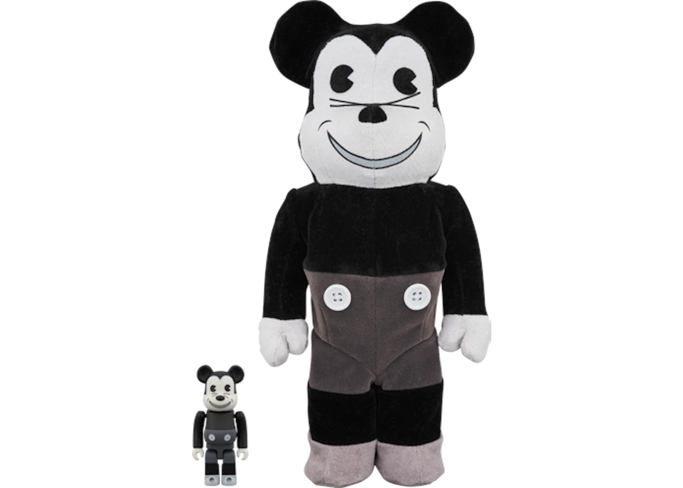 Bearbrick Mickey Mouse (Vintage B&W Ver.) 100% & 400% Set Black