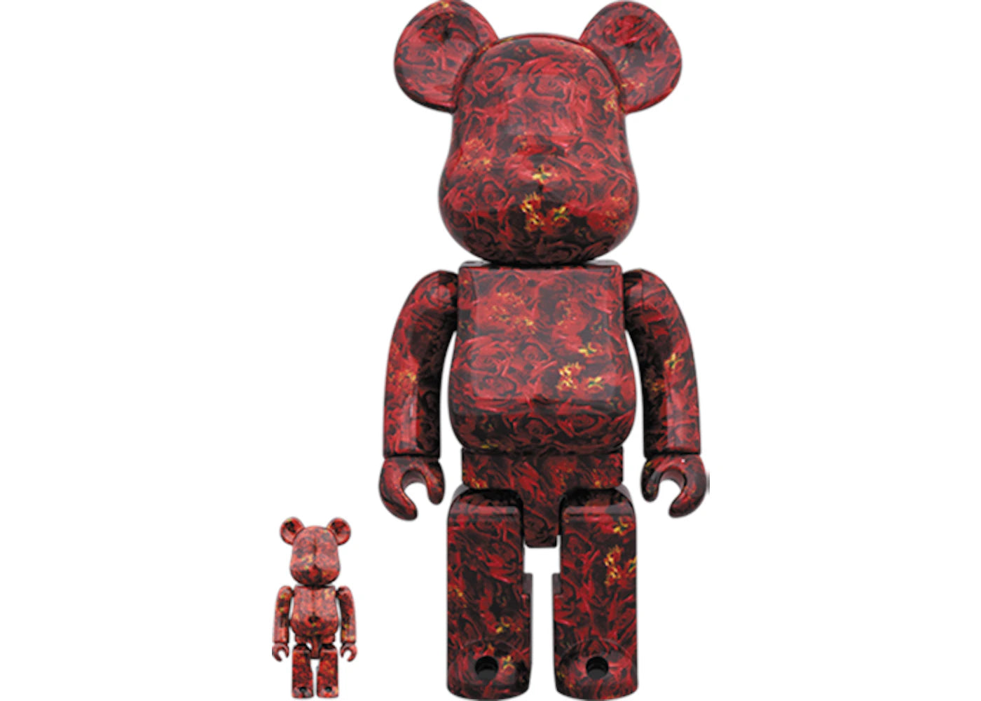 Bearbrick Mika Ninagawa Leather Rose 100% & 400% Set Red