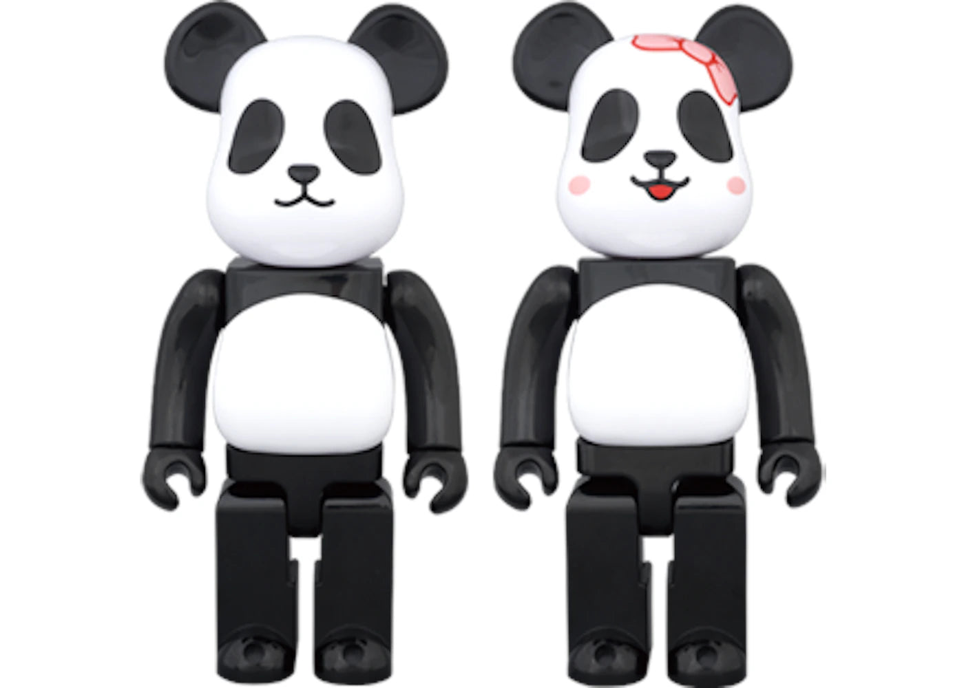 Bearbrick Milk Panda Boy & Girl 400% Black/White