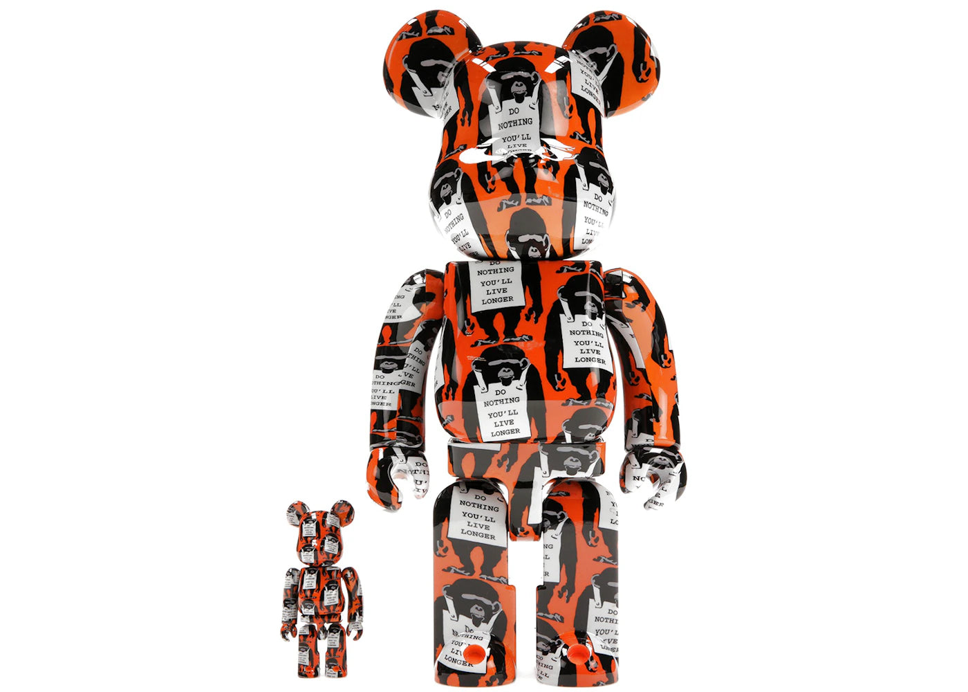 Bearbrick Monkey Sign 100% & 400% Set Orange