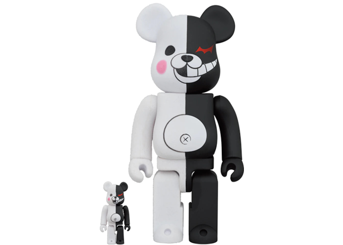 Bearbrick Monokuma Rubber Coat & Flocky Ver. 100% & 400% Set