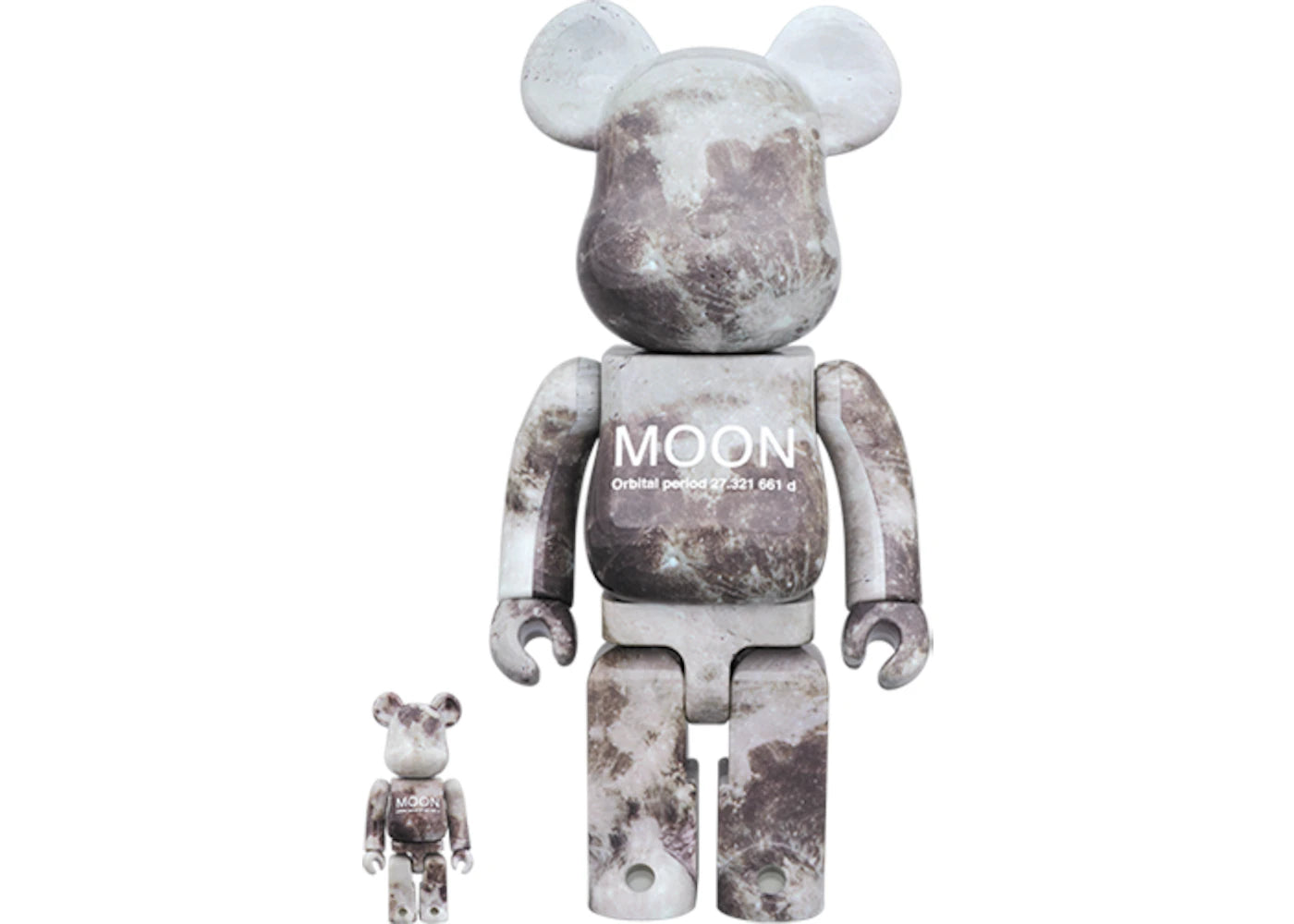 Bearbrick Moon 100% & 400% Grey