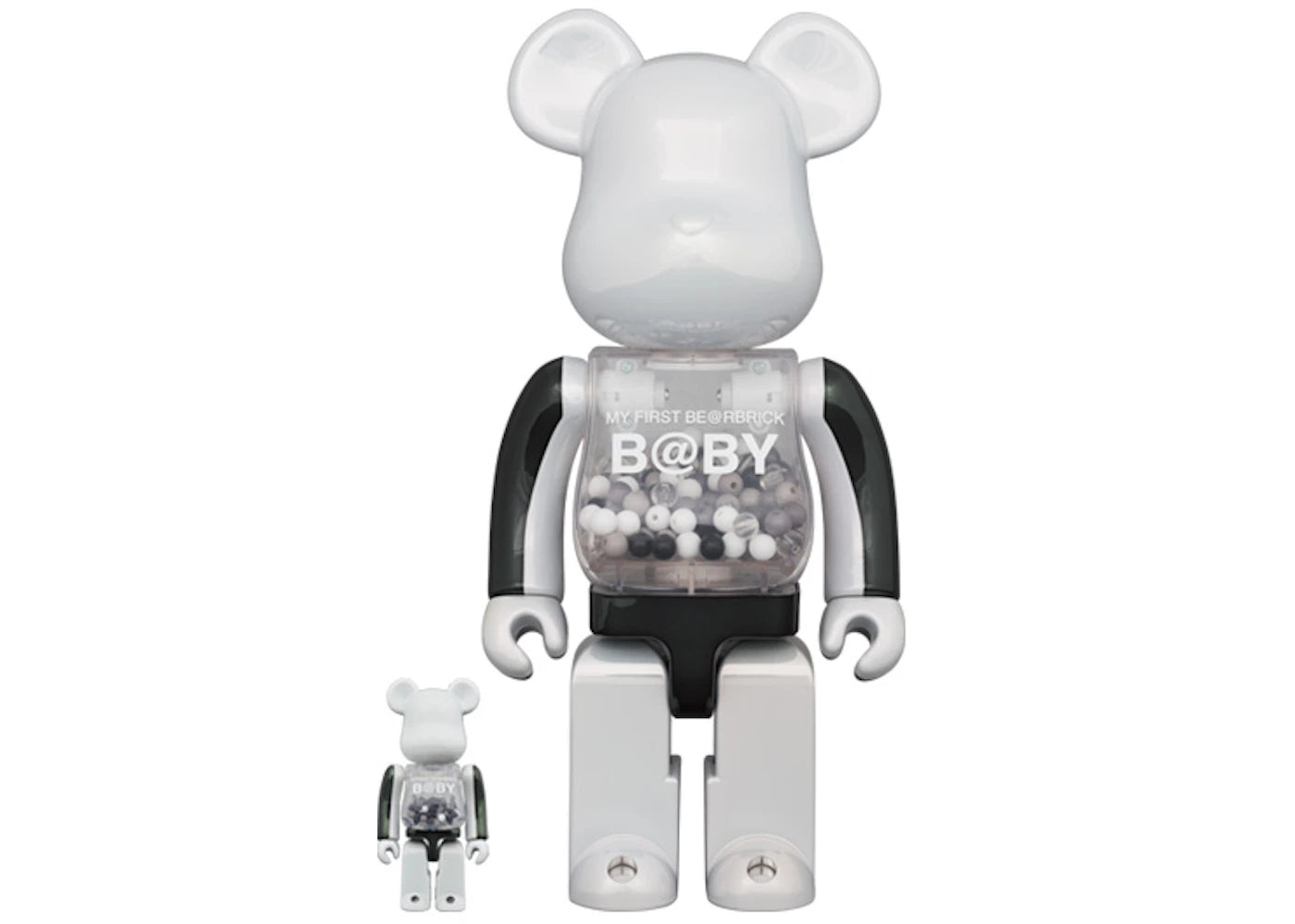 Bearbrick My First Baby 100% & 400% Set Black & White Chrome Ver.