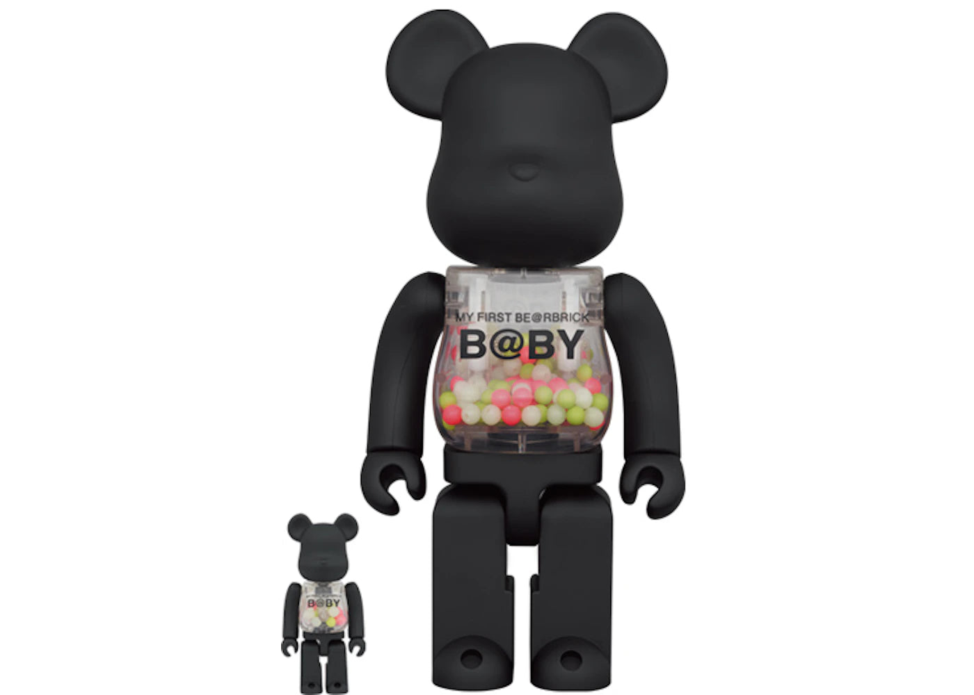 Bearbrick My First Baby 100% & 400% Set Matte Black Glow