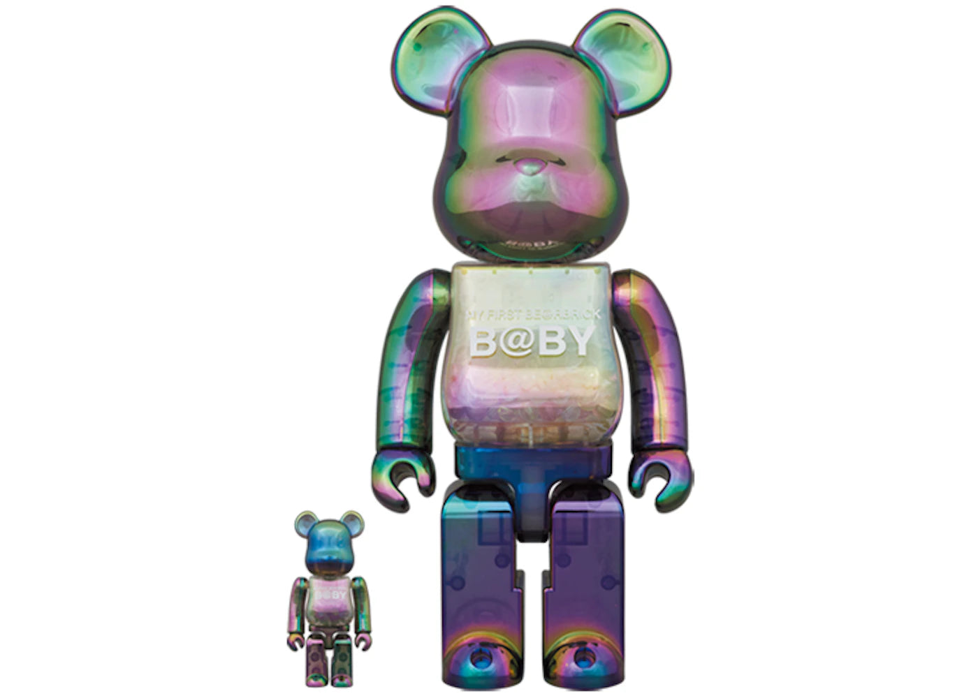 Bearbrick My First Baby Clear Ver. 100% & 400% Set Black Chrome