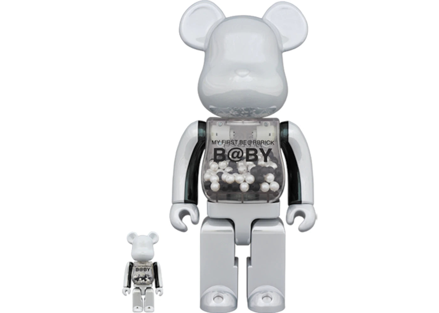 Bearbrick My First Baby Innersect Ver. 100% & 400% Set White