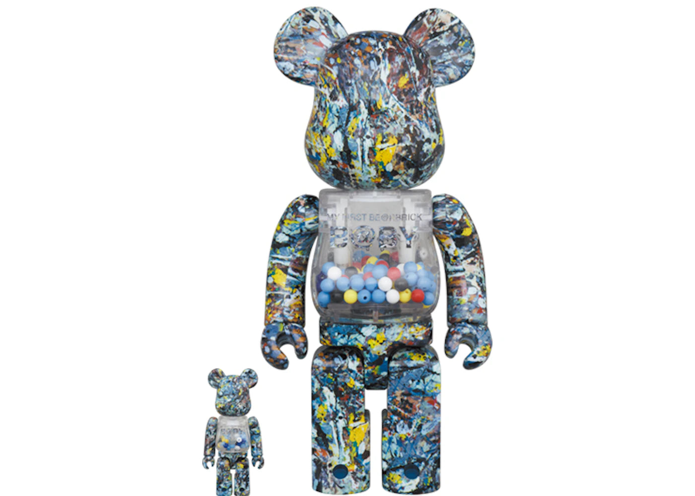 Bearbrick My First Baby Jackson Pollock Studio Ver. 100% & 400% Set Multi