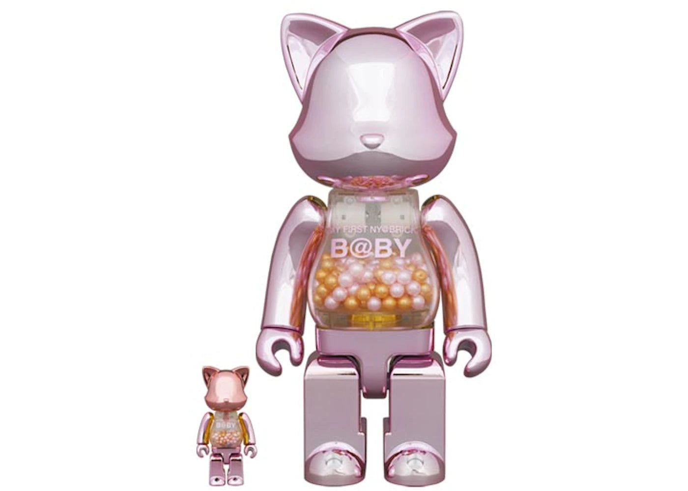 Bearbrick My First Nyabrick Baby 100% & 400% Set Pink Gold