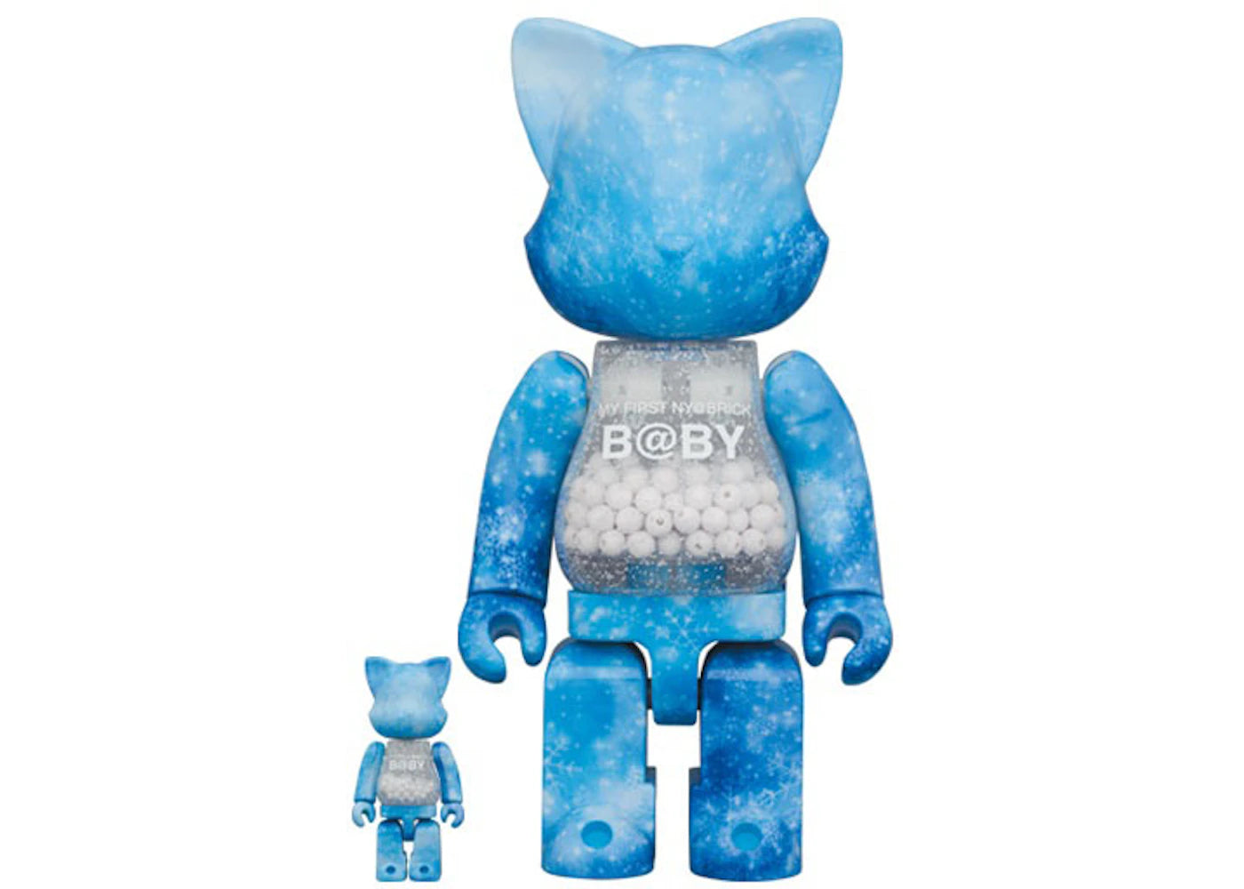 Bearbrick My First Nyabrick Baby Crystal of Snow Ver. 100% & 400% Set