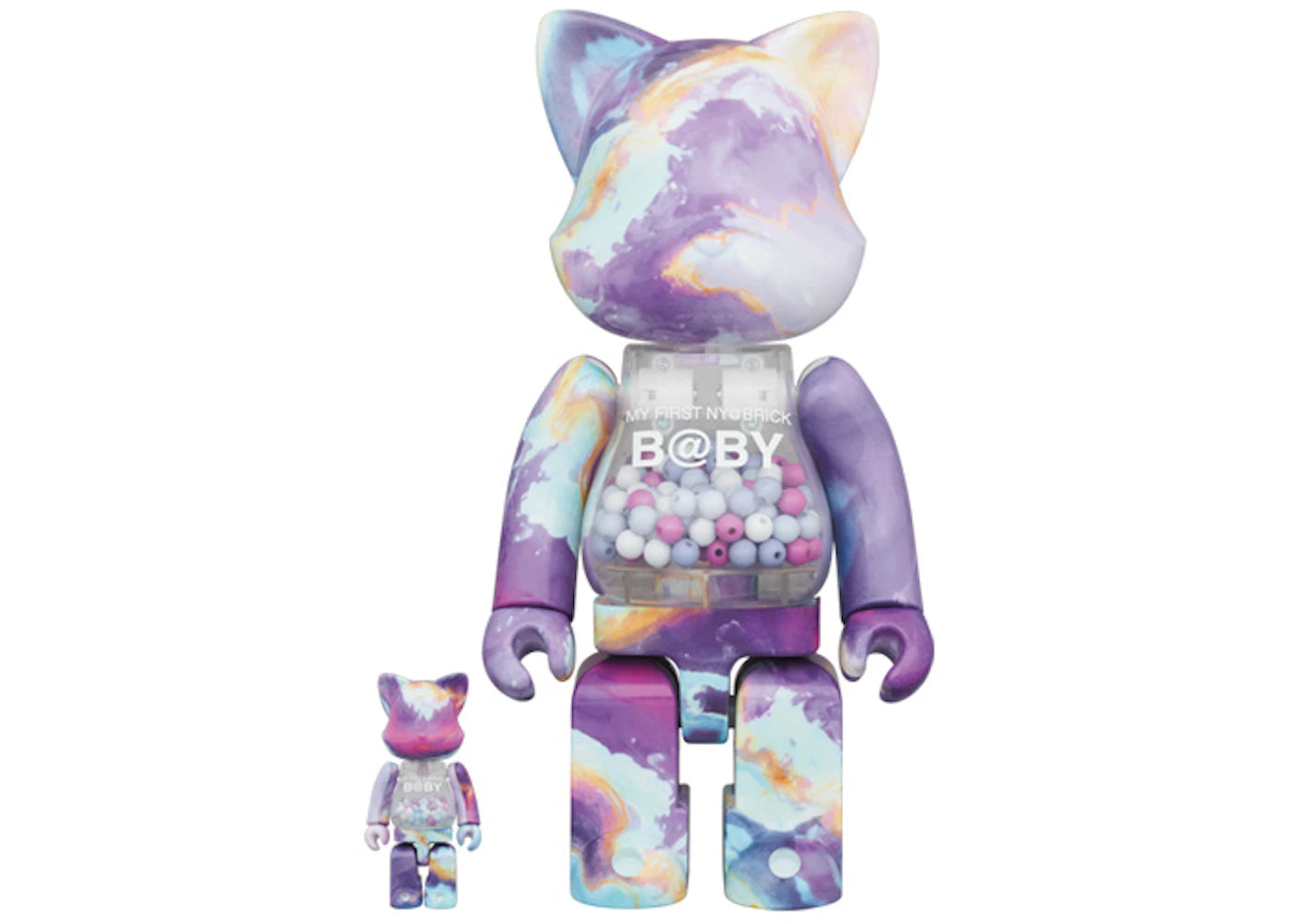 Bearbrick My First Nyabrick Baby Marble Ver. 100% & 400% Set Multi