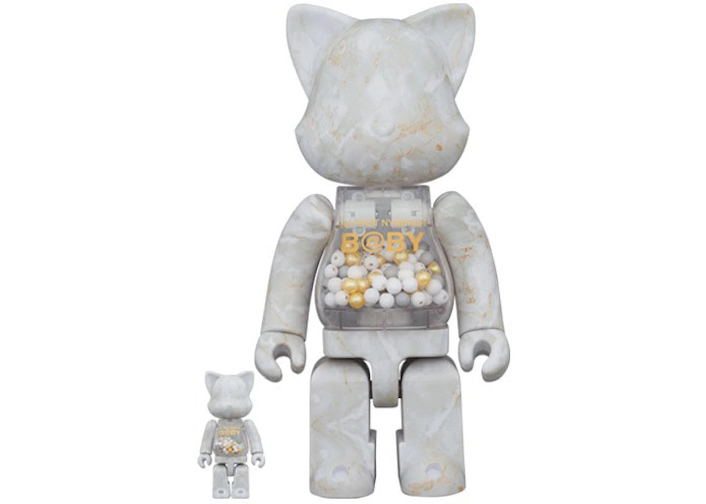 Bearbrick My First Nyabrick Marble 100% & 400% Set