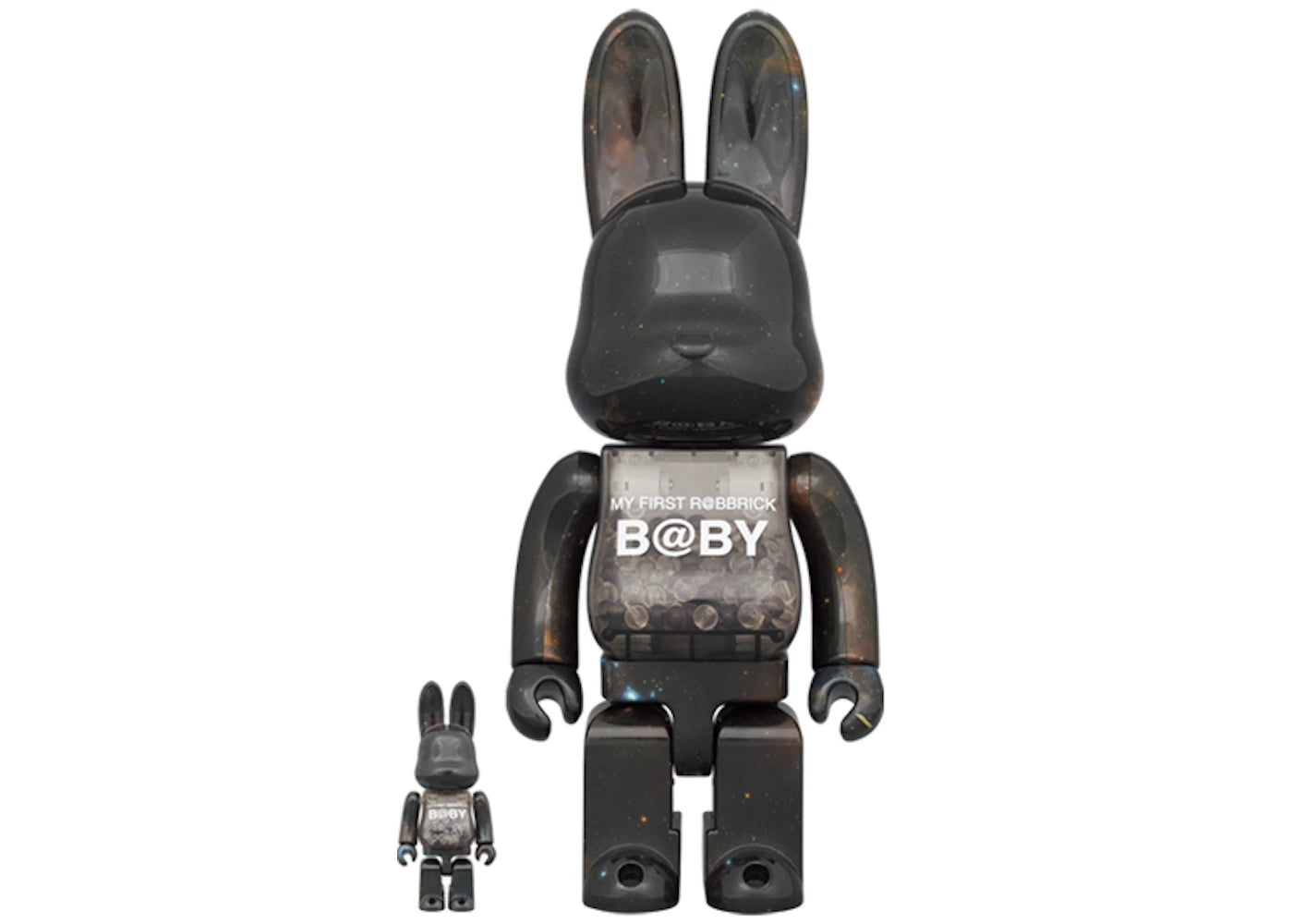 Bearbrick My First Rabbrick Baby Space Ver. 100% & 400% Set Black