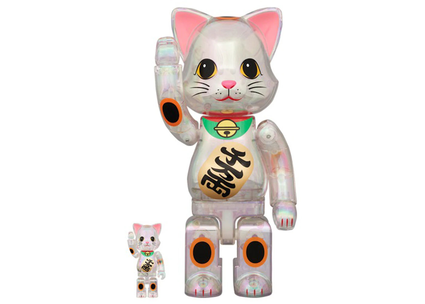 Bearbrick NY@BRICK Maneki Neko Ten Man Ryo 100% & 400% Set Transparent