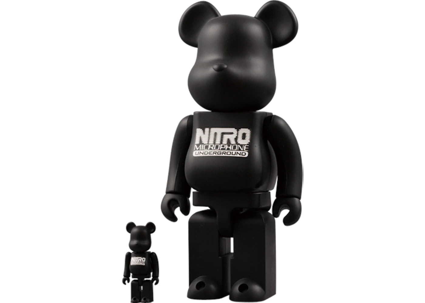 Bearbrick Nitro Microphone Underground 100% & 400% Set Black