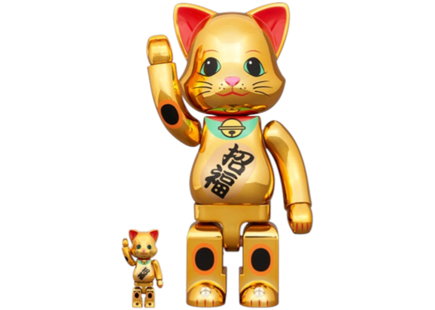 Bearbrick Nyabrick Lucky Cat Blessing Gold Plated 100% & 400% Set