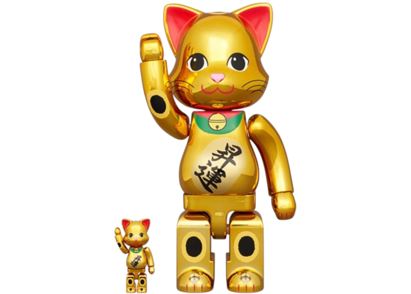 Bearbrick Nyabrick Lucky Cat Rising Fortune Gold Plated 100% & 400% Set