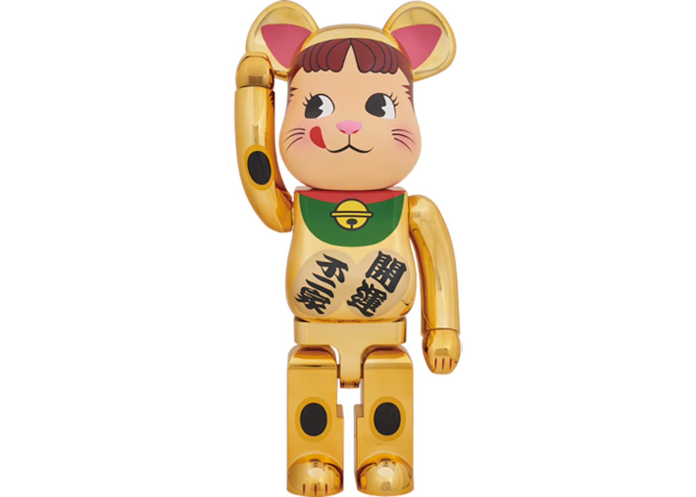 Bearbrick Peko-Chan Beckoning Cat 1000% Gold