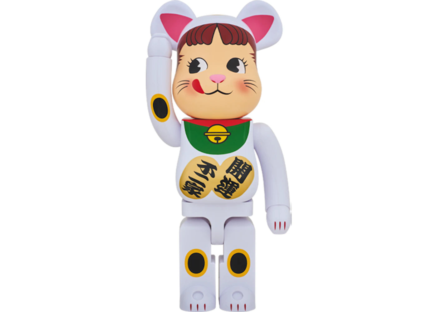 Bearbrick Peko-Chan Beckoning Cat 1000% White