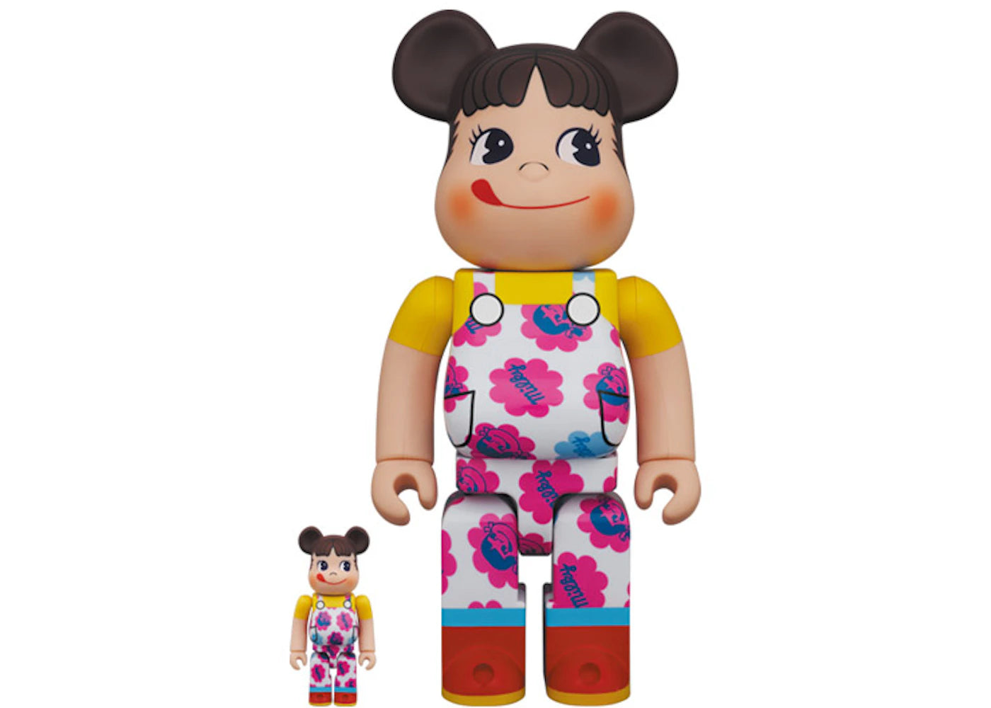 Bearbrick Peko-chan Milky 70th Anniversary 100% & 400% Set