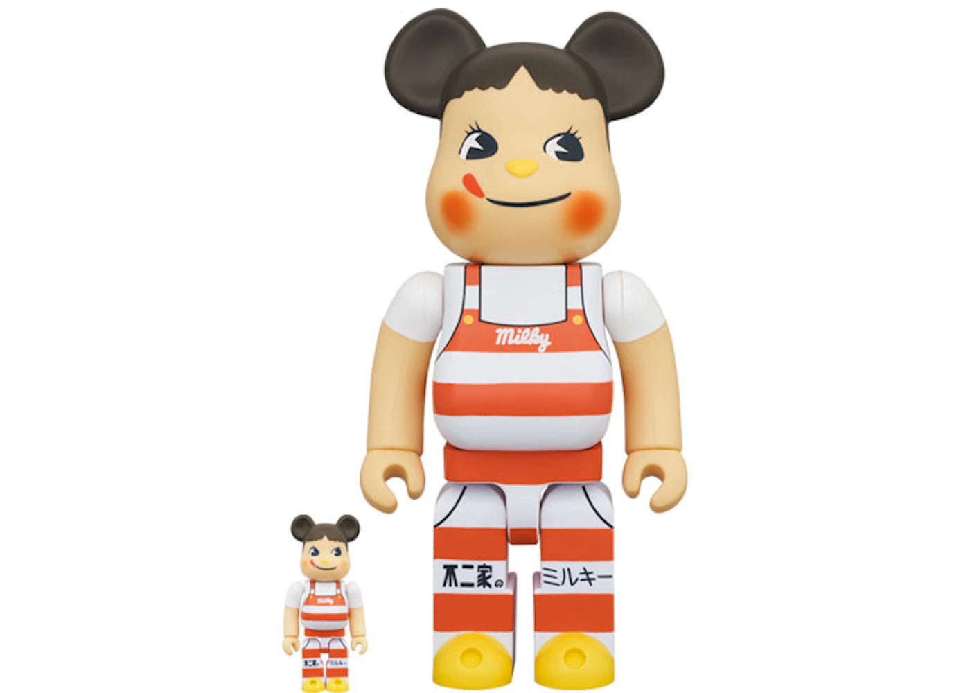 Bearbrick Peko-chan Milky Tricorn Hat Design 100% & 400% Set