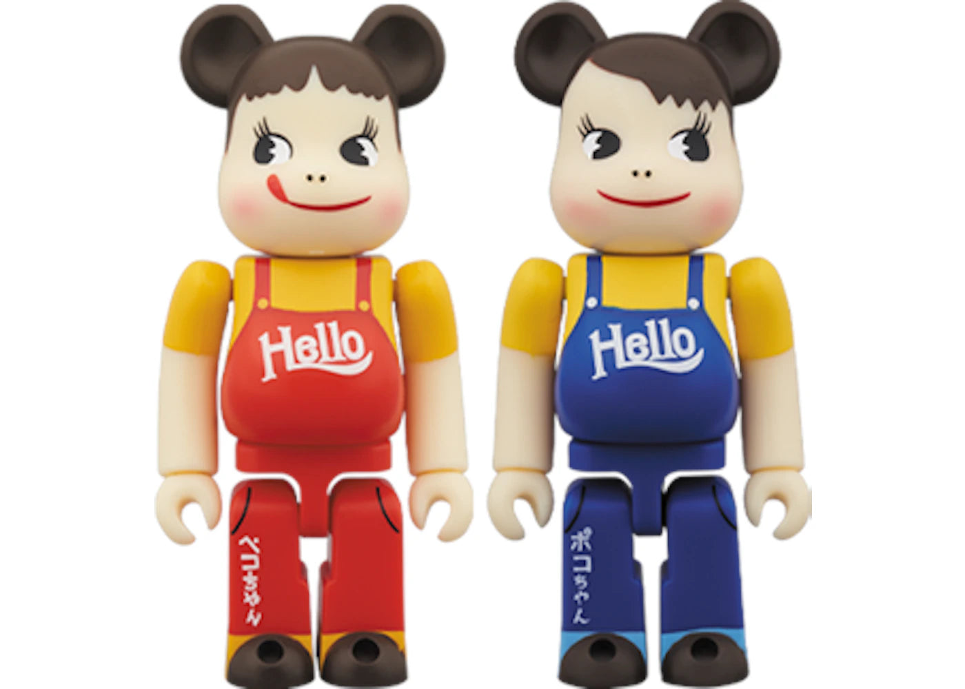 Bearbrick Peko-chan & Poco-chan Vintage HELLO Version 2 100% Set – Side ...