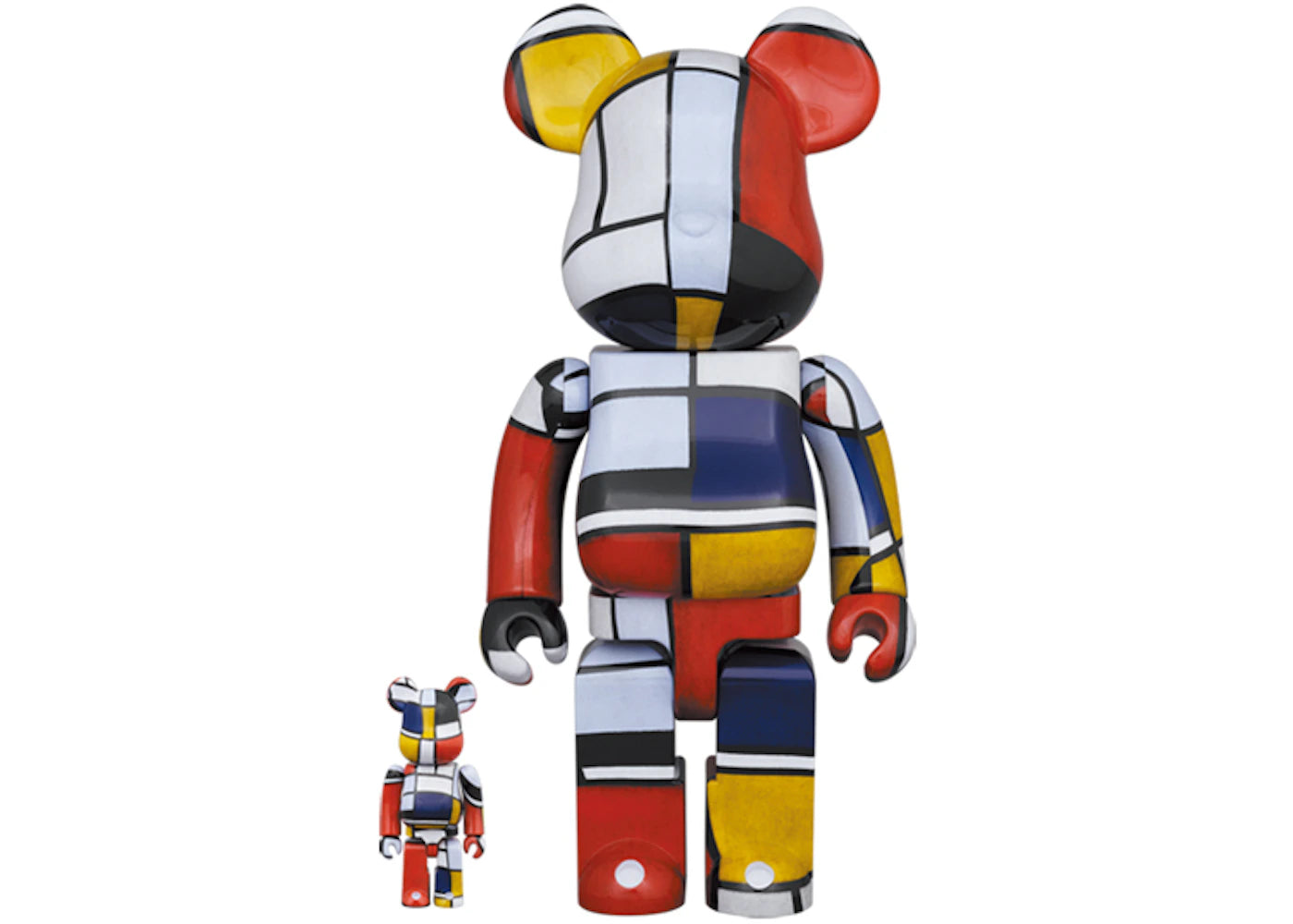 Bearbrick Piet Mondrian 100% & 400% Set Multi