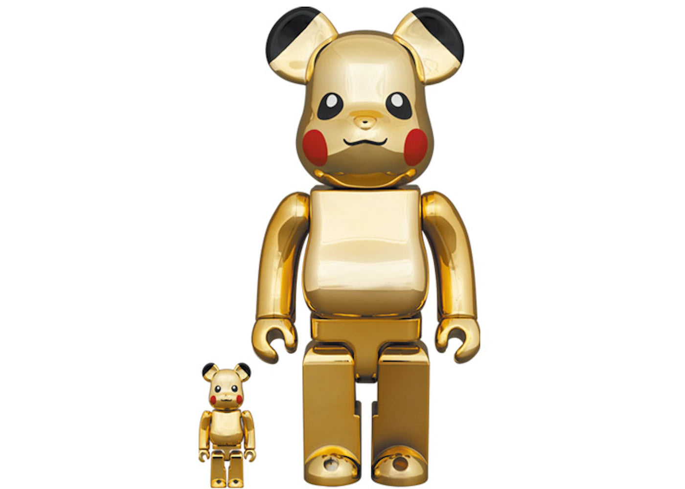 Bearbrick Pikachu 100% & 400% Set Gold Chrome Ver.