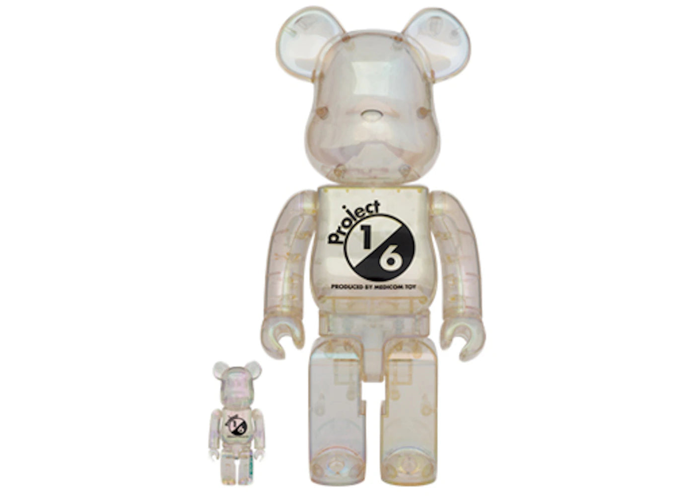 Bearbrick Project 1/6 100% & 400% Set Clear Crome