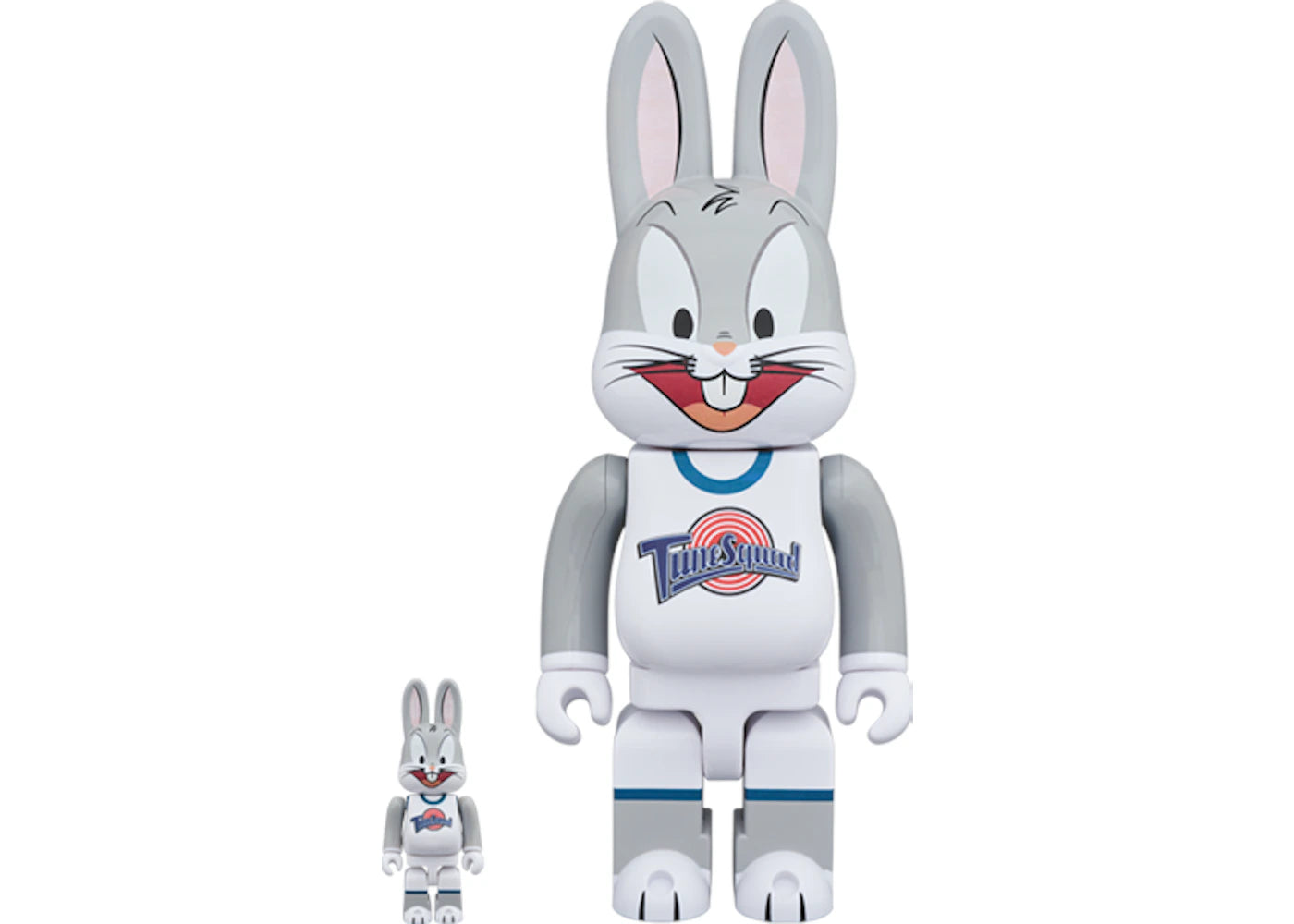 Bearbrick x Space Jam Rabbrick Bugs Bunny 100% & 400% Set Grey