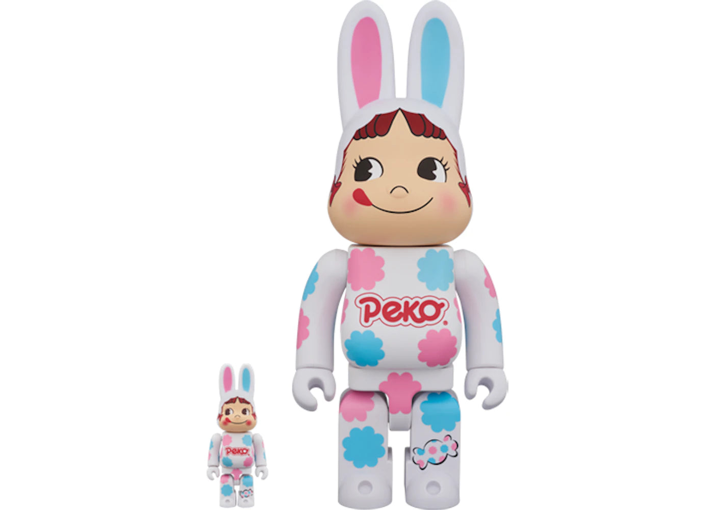 Bearbrick Rabbrick Costume Peko-Chan Milky 100% & 400% Set White