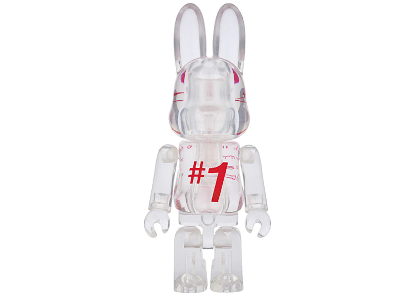 Bearbrick Rabbrick Fragment Clear 100% Red