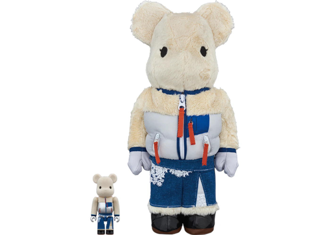 Bearbrick Sacai 100% & 400% Set White