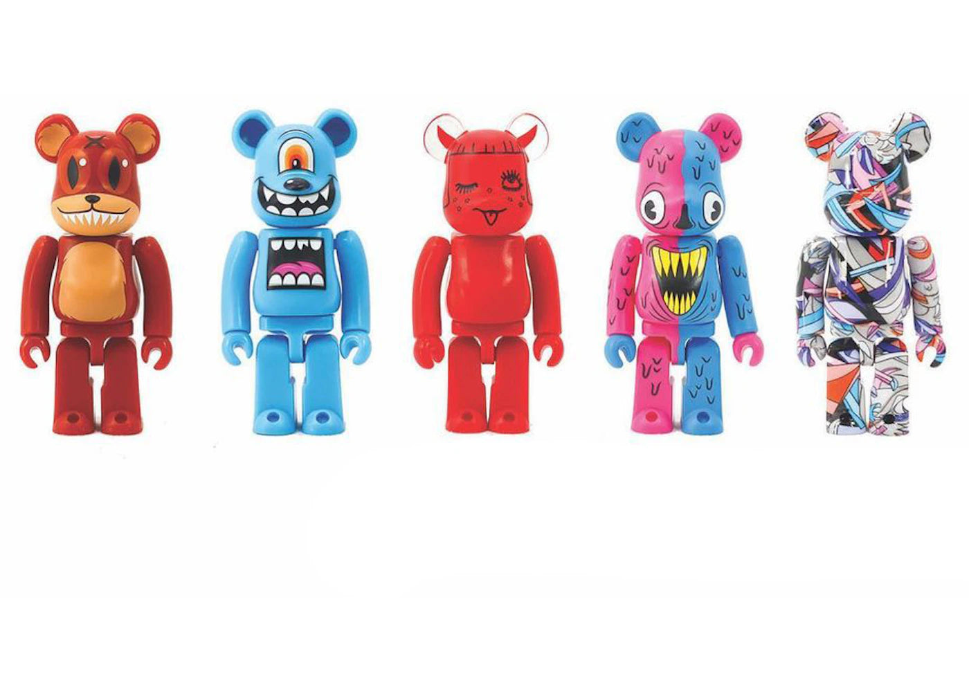 Bearbrick Series 2 DesignerCon Artist (Alex Pardee, Jeramine Rogers, Louis De Guzman, Greg Mike, and Valfre) 100% (Set of 5)