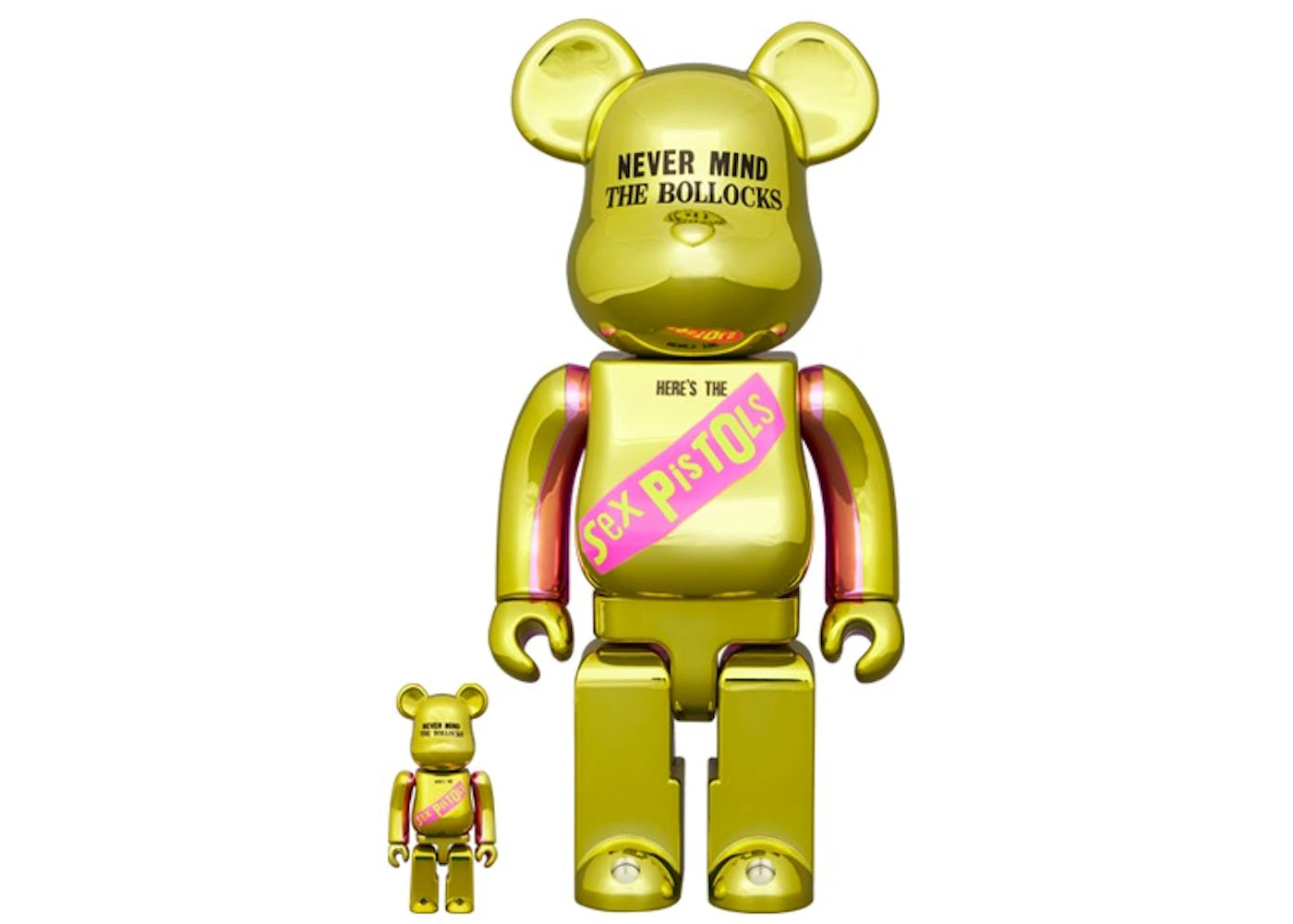 Bearbrick Sex Pistols "Never Mind The Bollocks" 100% & 400% Set Chrome