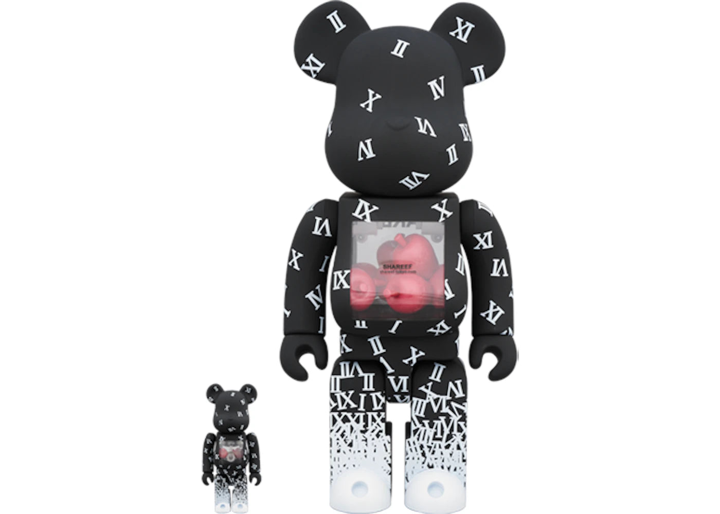 Bearbrick Shareef 100% & 400% Set Black/White