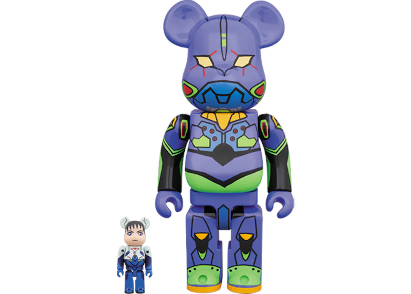 Bearbrick Shinji & Evangelion 100% & 400% Set Purple Multicolor