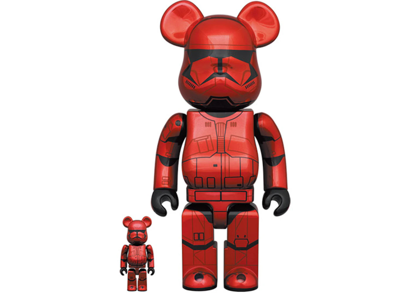 Bearbrick Sith Trooper 100% & 400% Set Red Chrome Ver.