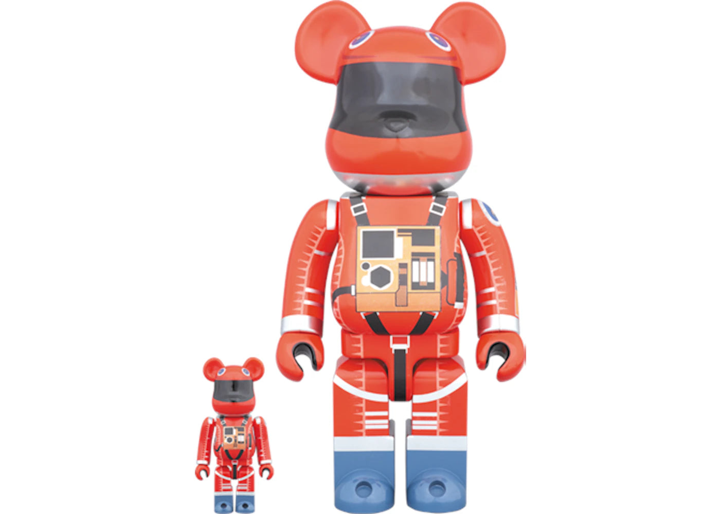 Bearbrick Space Suit Orange Ver. 100% & 400% Set Red