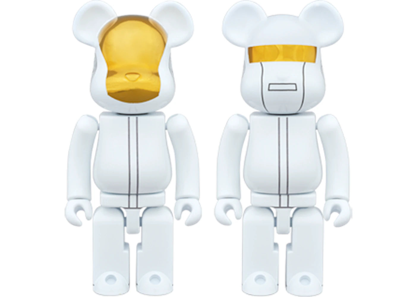 Bearbrick Superalloy Daft Punk (White Suits Ver.) 2 Pack 200% White/Gold