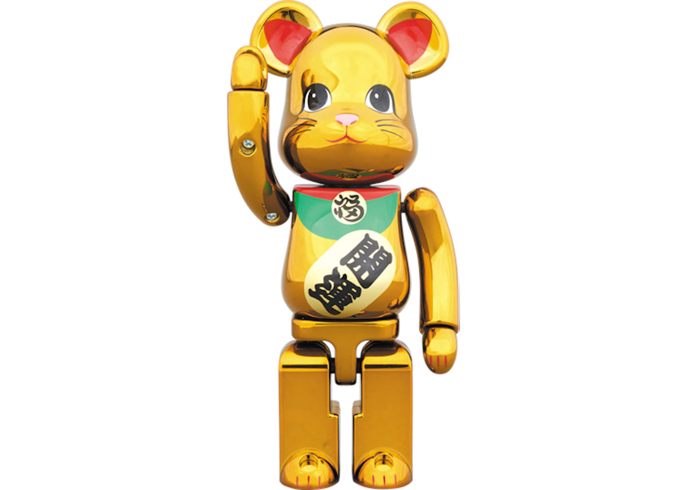 Bearbrick Superalloy Maneki Neko Gold Plated 200%